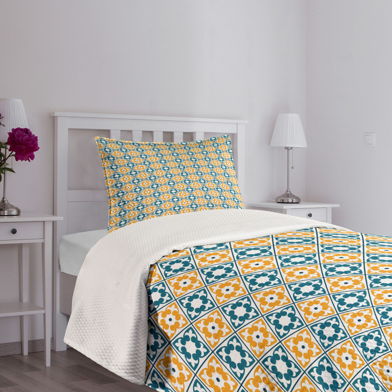 Spanish Azulejo Style Bedspread Set
