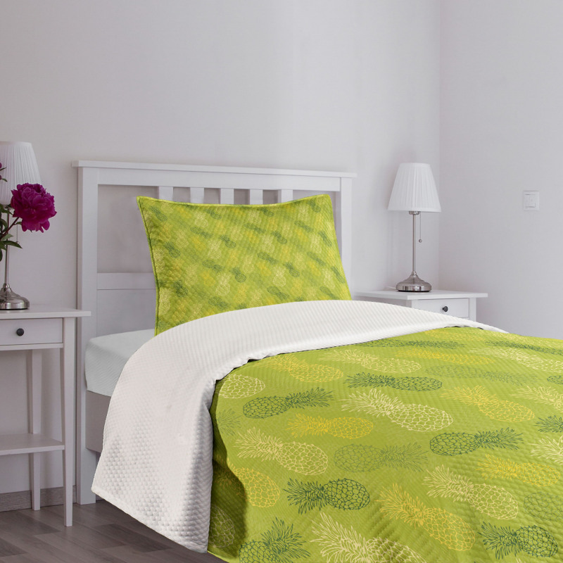 Tropical Pineapple Bedspread Set