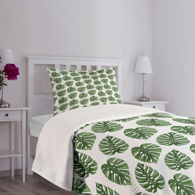 Palm Leaves Nature Bedspread Set