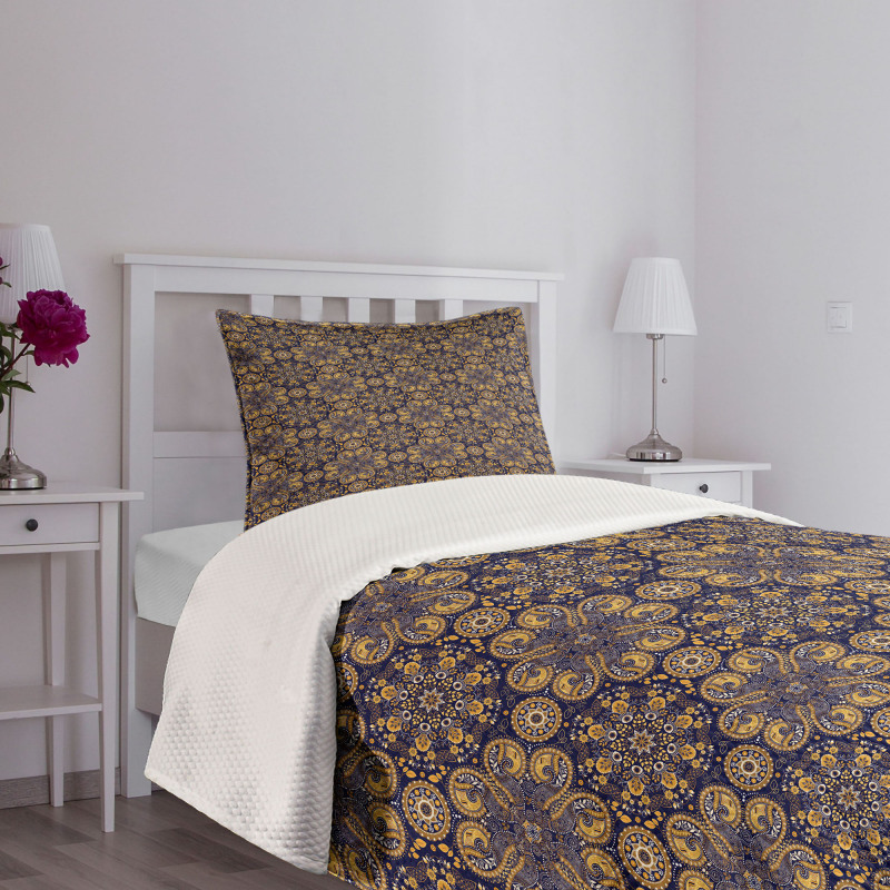 Eastern Abstract Flora Bedspread Set