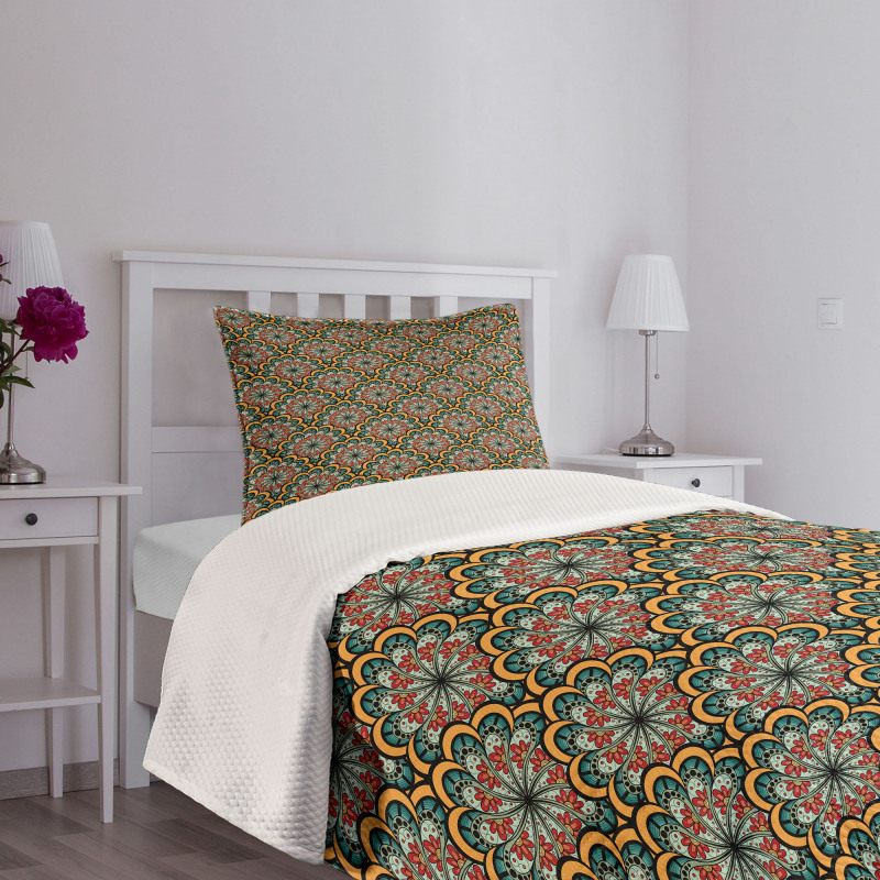 Tribal Paisley Flowers Bedspread Set