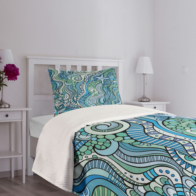 Underwater Wildlife Ethnic Bedspread Set