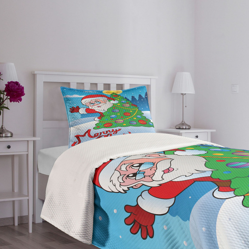 Tree Snowy Forest Bedspread Set