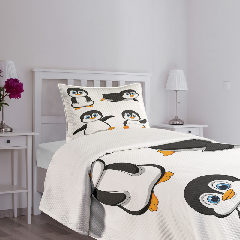 Penguin Cartoon Fun Bedspread Set