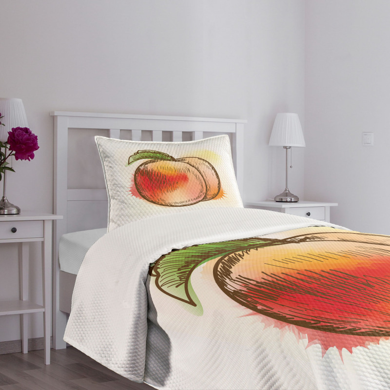 Fresh Fruit Sketch Art Bedspread Set