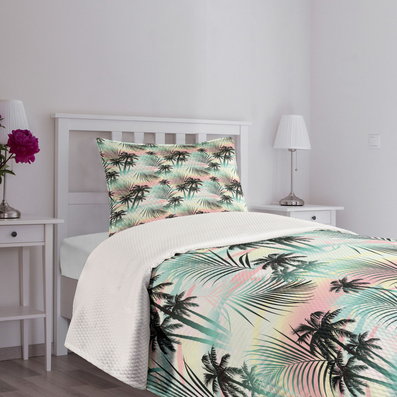 Summer Palm Trees Fern Bedspread Set