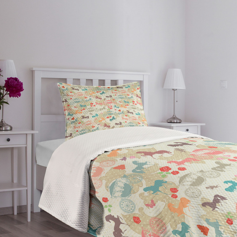 Carriage with Stallions Bedspread Set