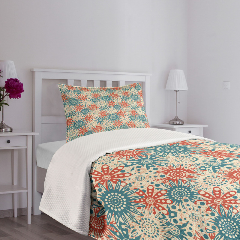 Hippie Floral Art Bedspread Set