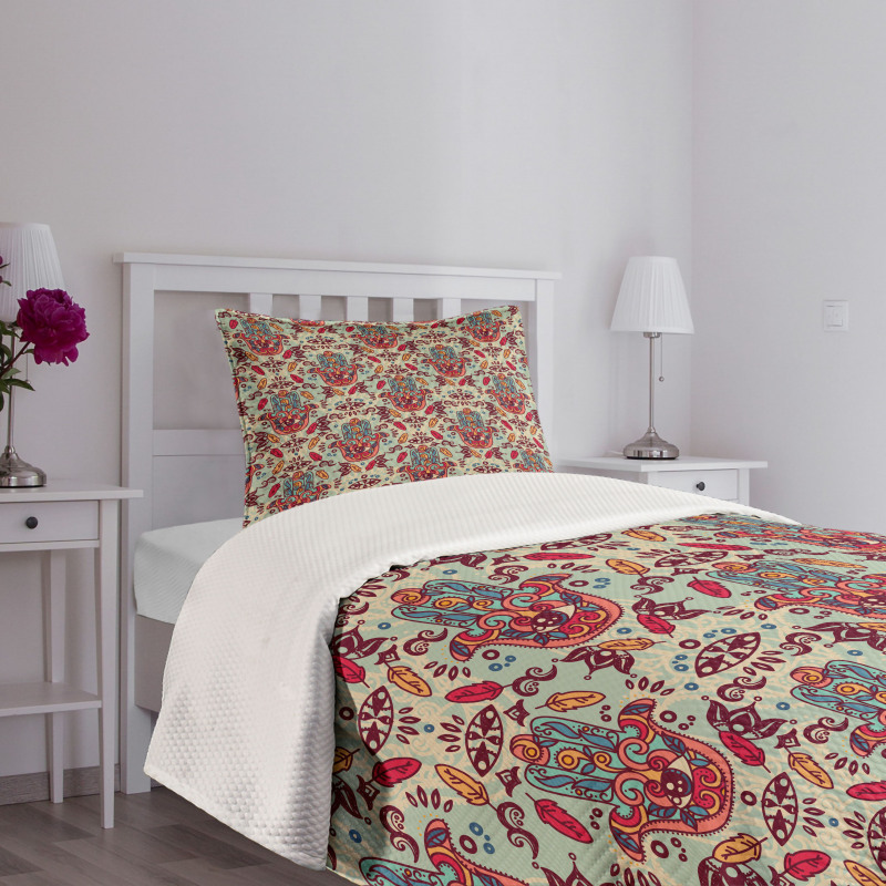 Colorful Motifs Bedspread Set