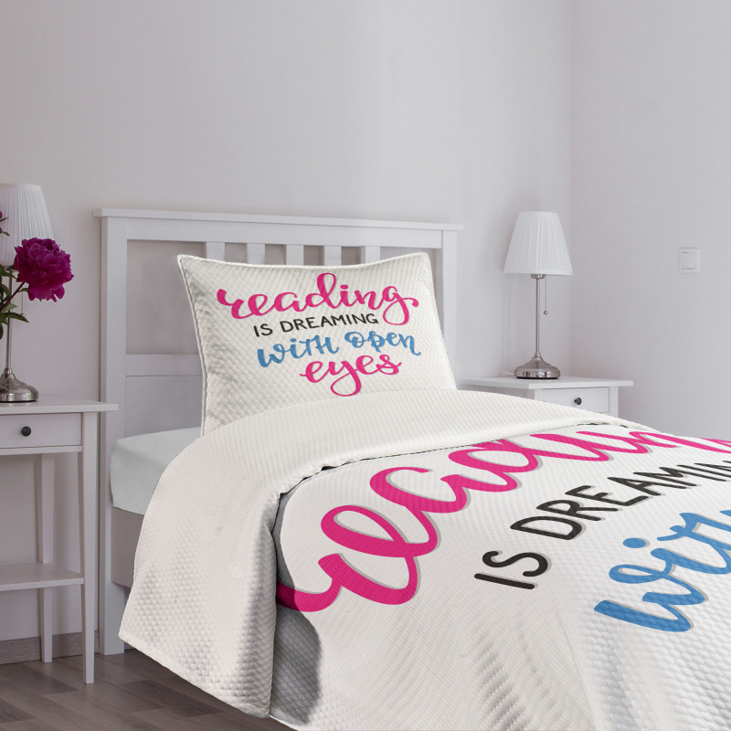 Reading is Dreaming Words Bedspread Set