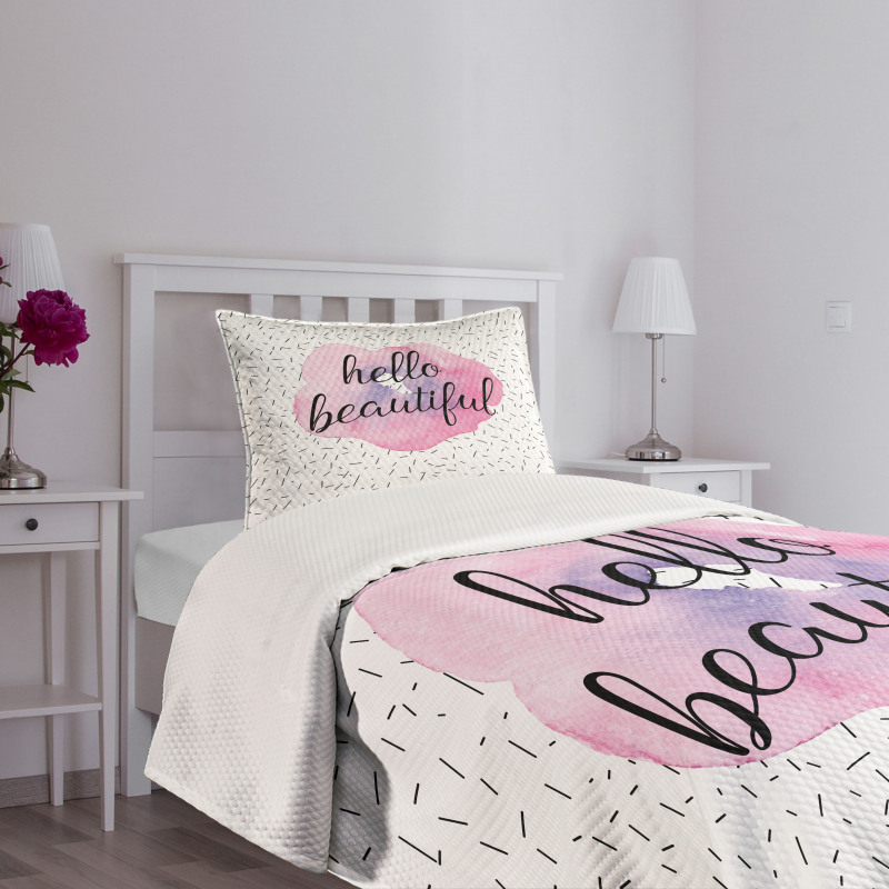 Watercolor Style Flower Bedspread Set