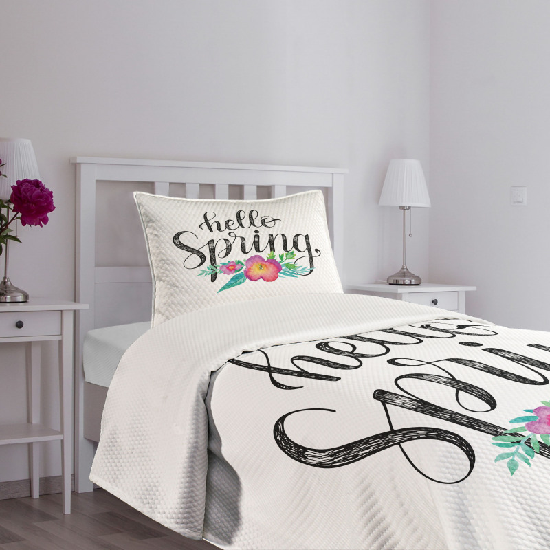 Springtime in Watercolors Bedspread Set