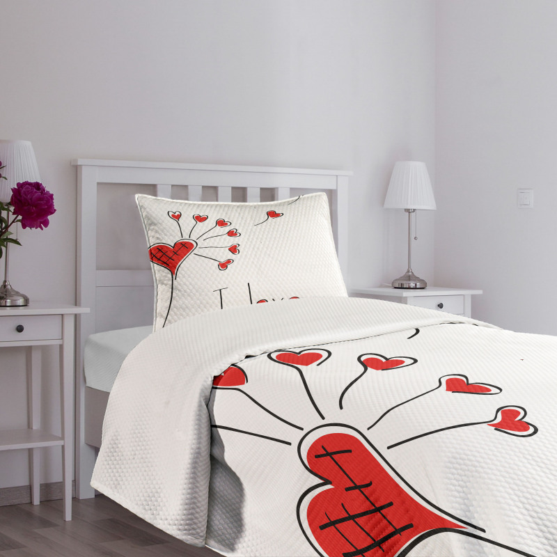 Dandelion with Hearts Bedspread Set