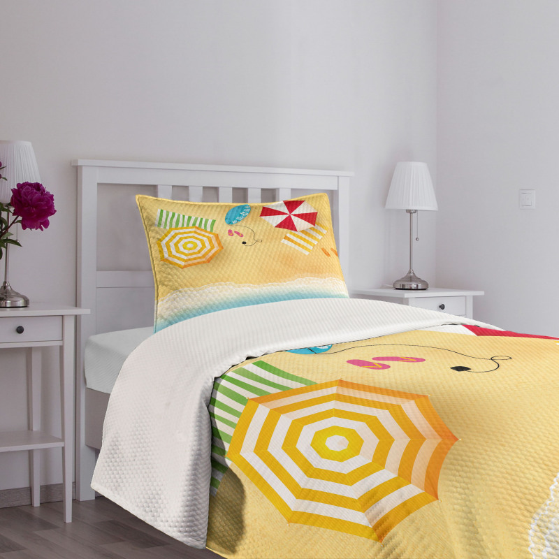 Beach Waves Umbrella Bedspread Set