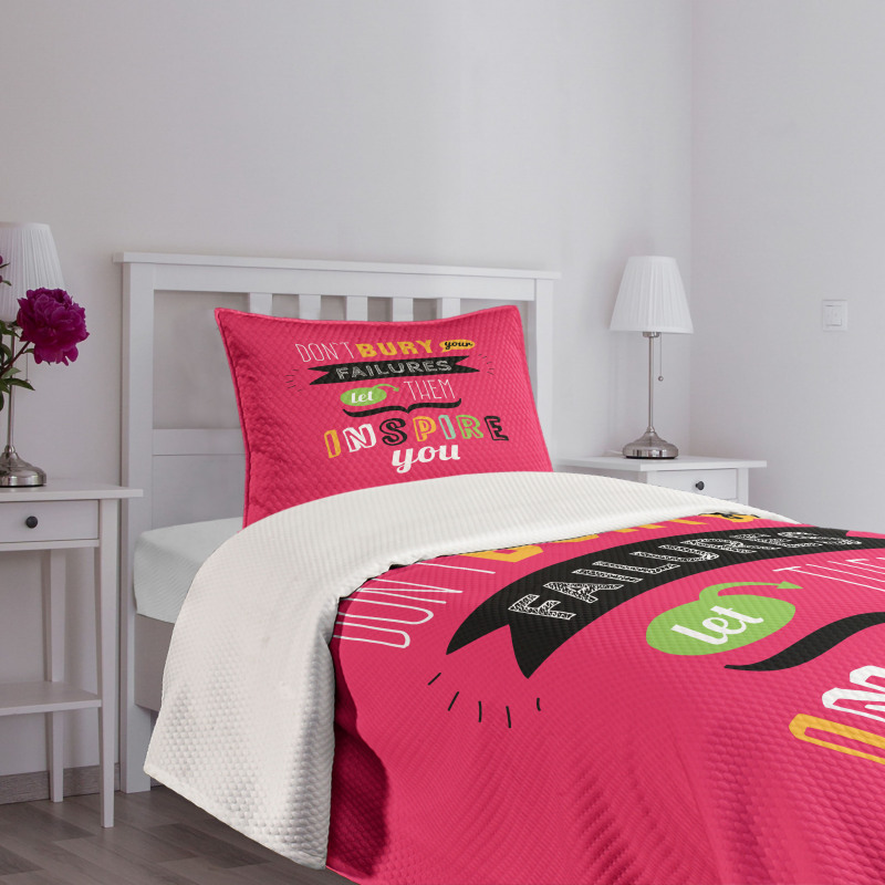 Positive Saying Bedspread Set