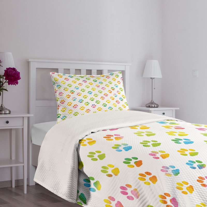 Abstract Footprint Bedspread Set