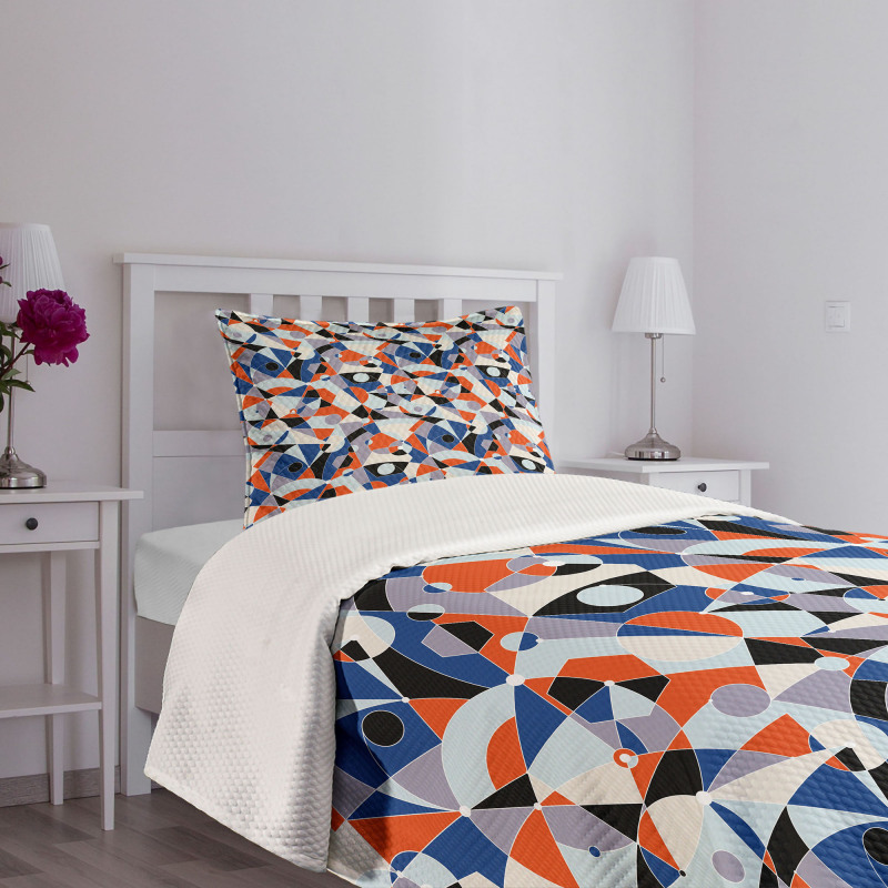 Colors Shapes Grid Bedspread Set