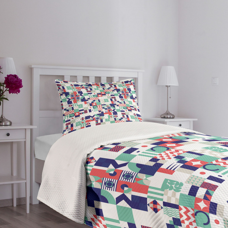 Pastel Funky Shapes Bedspread Set