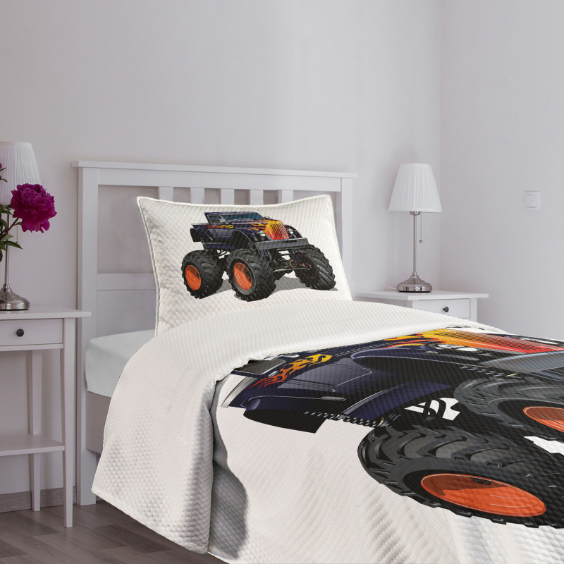 Flame Pattern Pickup Bedspread Set