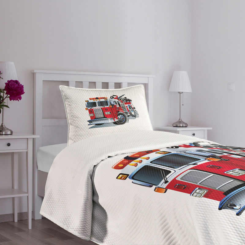 Fire Brigade Vehicle Bedspread Set