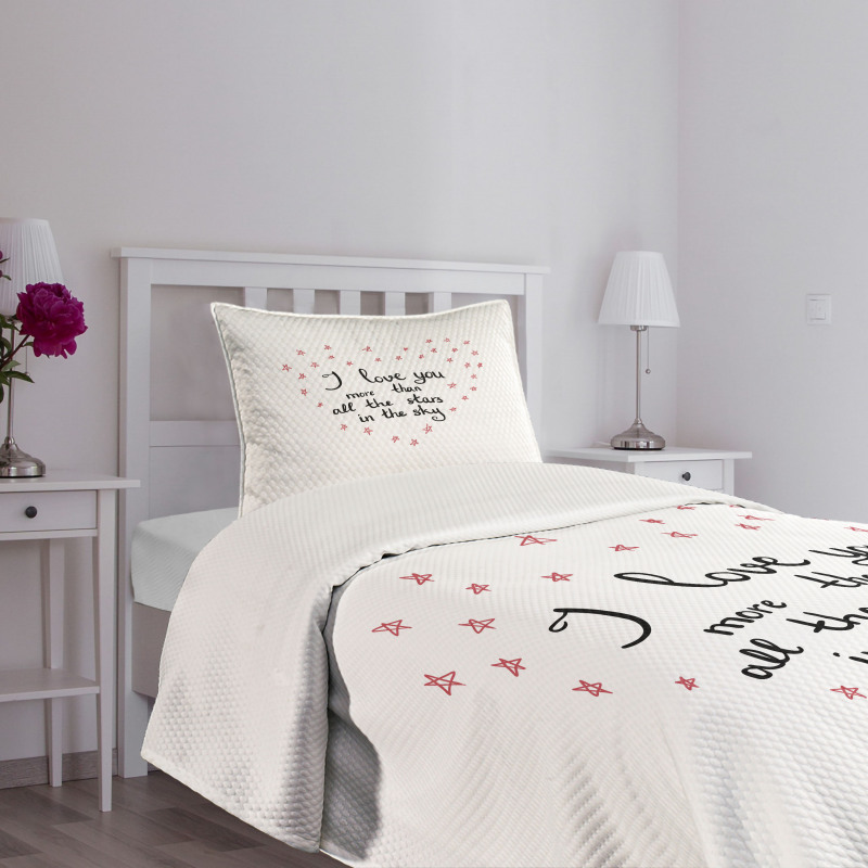 Stars Heart Shape Bedspread Set