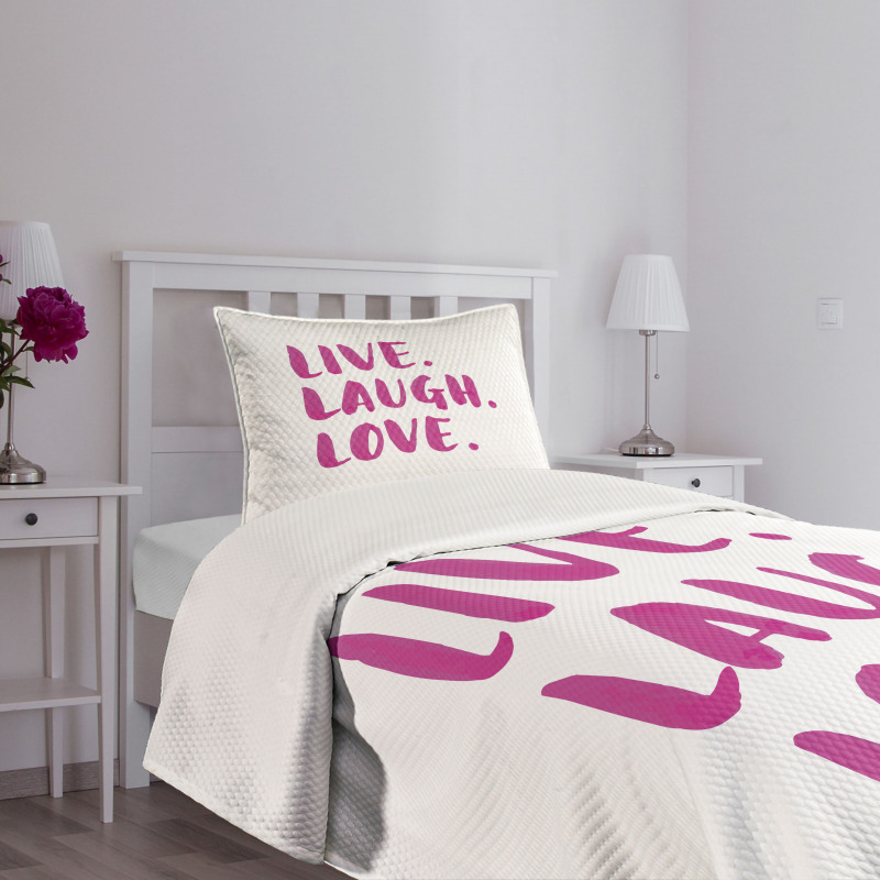 Positive Words Bedspread Set