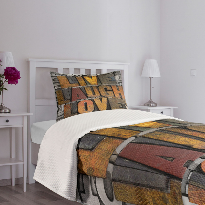 Values Words Bedspread Set