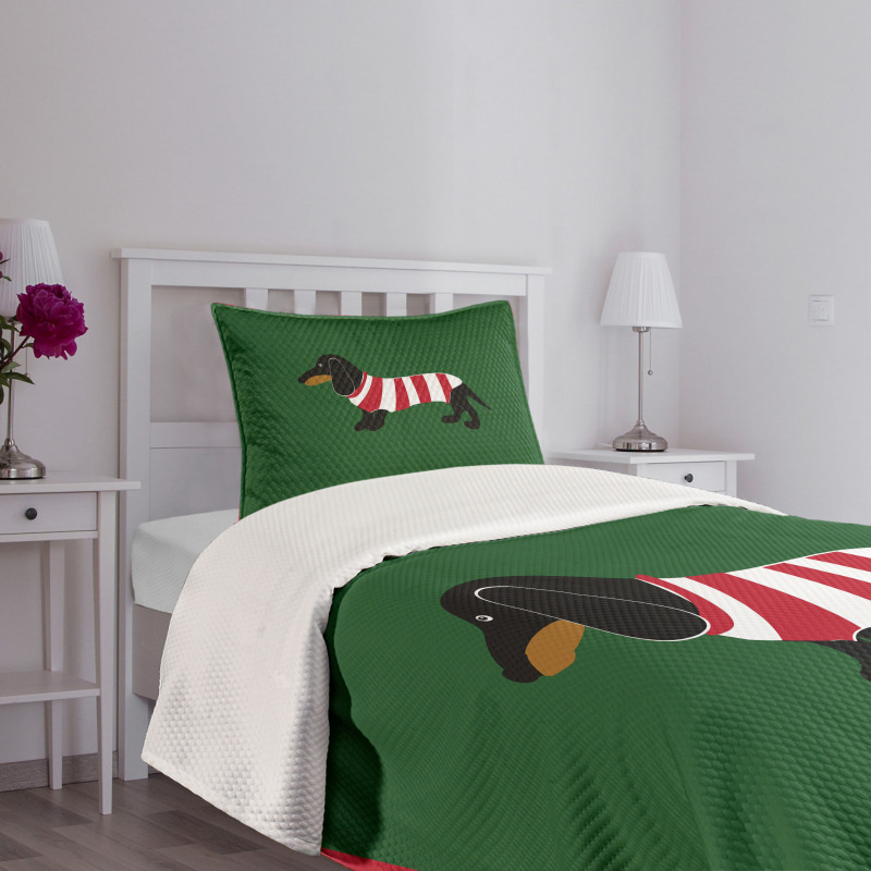 Canine Cartoon Dog Bedspread Set