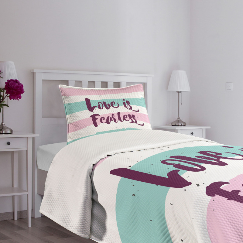 Love is Fearless Words Bedspread Set