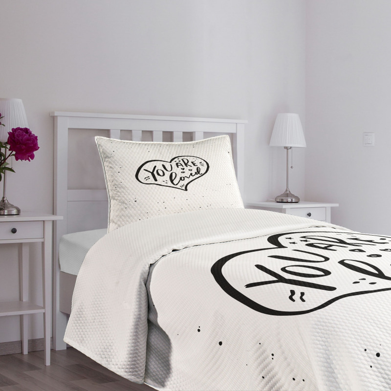 You Are Loved Heart Bedspread Set