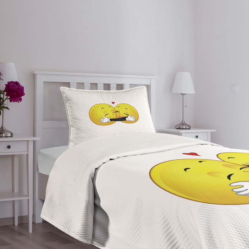 Emoji Hugging Bedspread Set