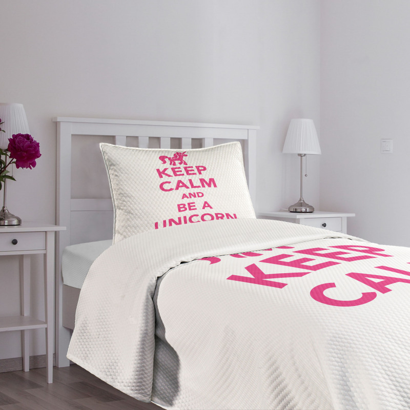 Be a Unicorn Text Bedspread Set