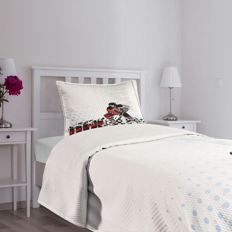 Goalie Playing Artwork Bedspread Set