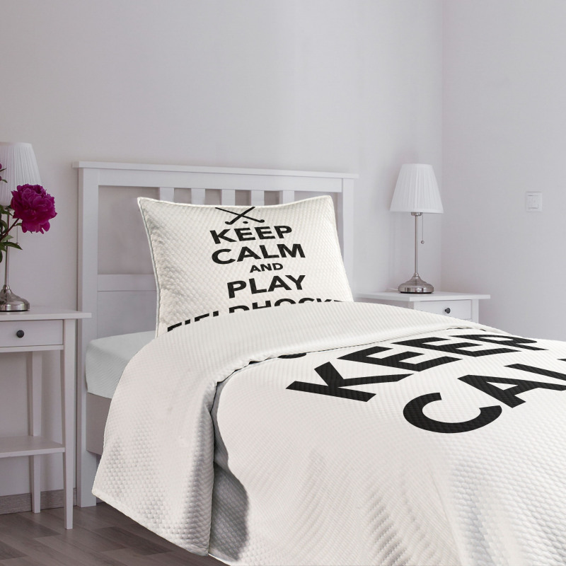 Play Fieldhockey Phrase Bedspread Set