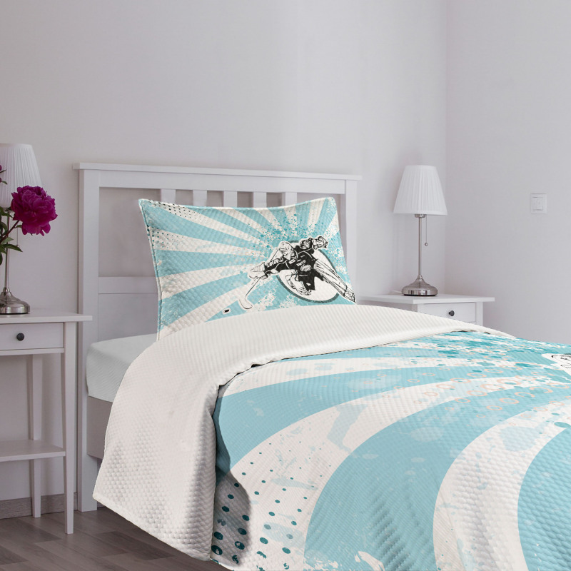 Retro Grunge Goaltender Bedspread Set