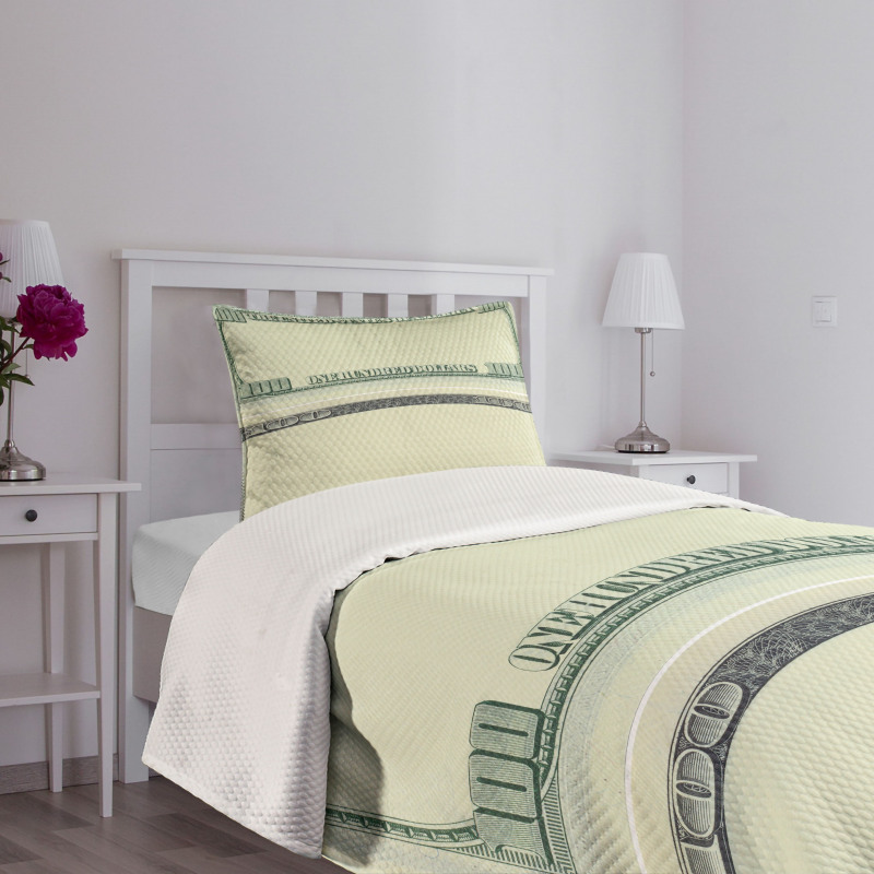 Dollar Bill Frame Pattern Bedspread Set