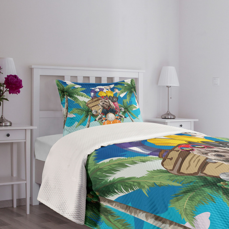 Puppy Tropic Island Bedspread Set