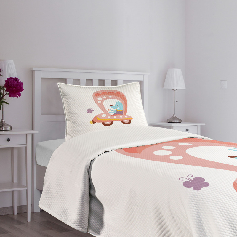 Cartoon Car Puppy Bedspread Set