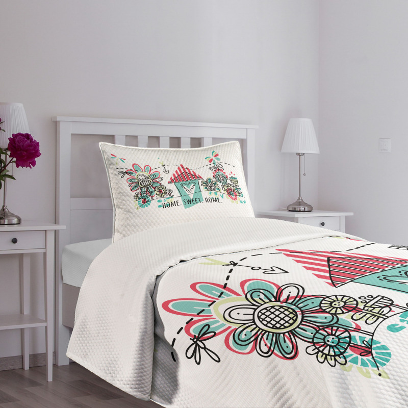 House Heart Shape Bedspread Set