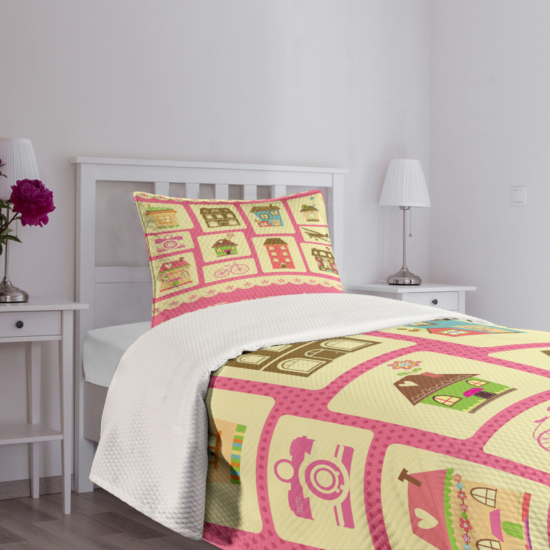 Retro Style Set Bedspread Set