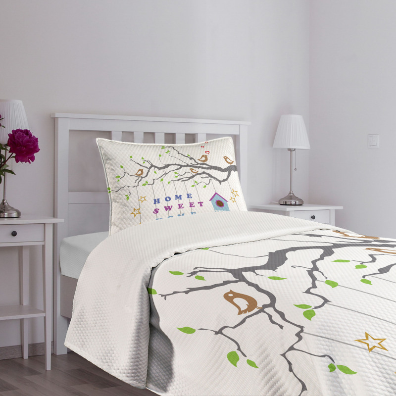 Bird Tree Stars Bedspread Set