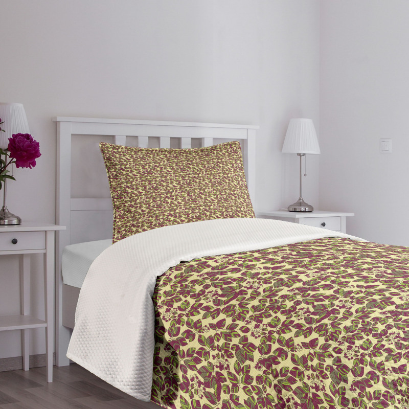 Spring Foliage Leaves Bedspread Set