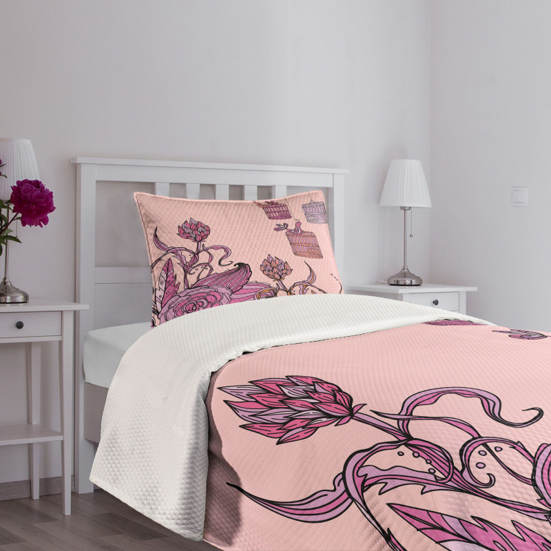 Bird Cage Flora Bedspread Set