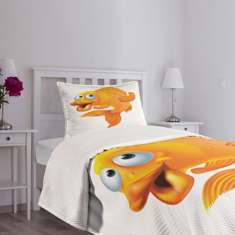 Happy Playful Goldfish Bedspread Set