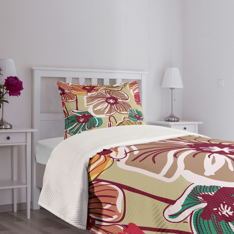 Colorful Poppies Bedspread Set