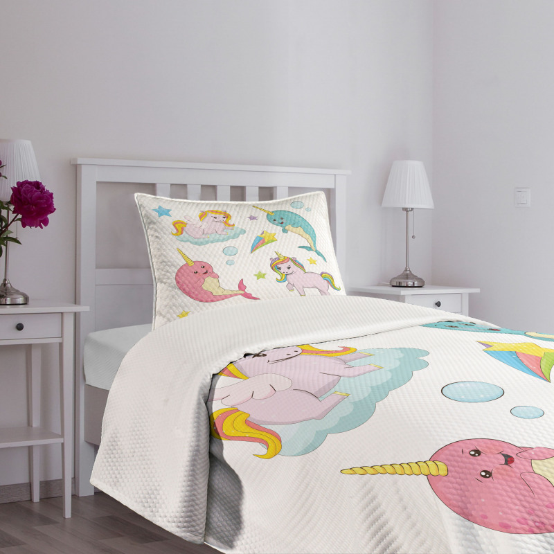 Colorful Rainbow Animal Bedspread Set