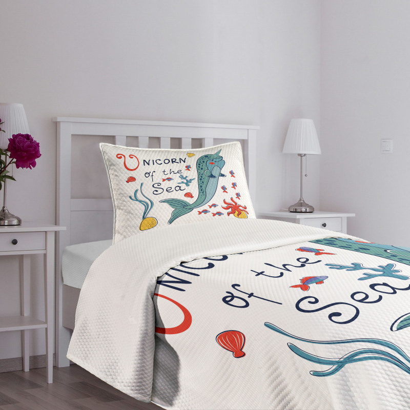 Colorful Swimming Whale Bedspread Set