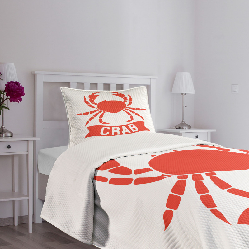 Shellfish Animal in Red Bedspread Set