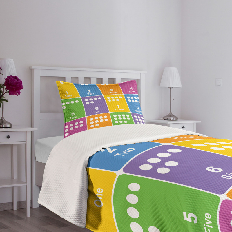 Colorful Numbers Bedspread Set