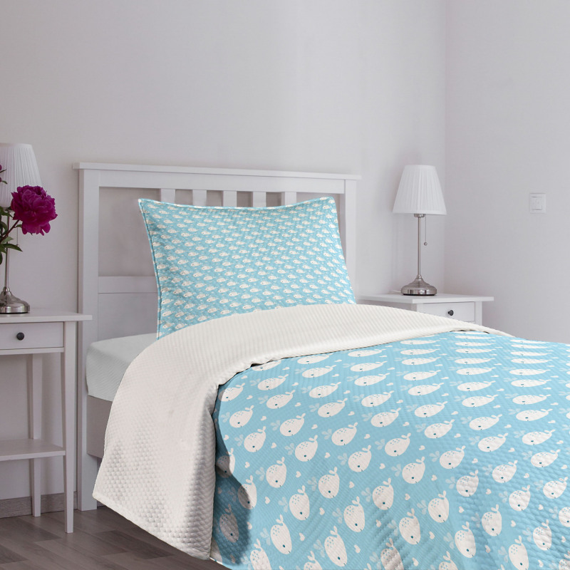 Blue Baby Shower Design Bedspread Set